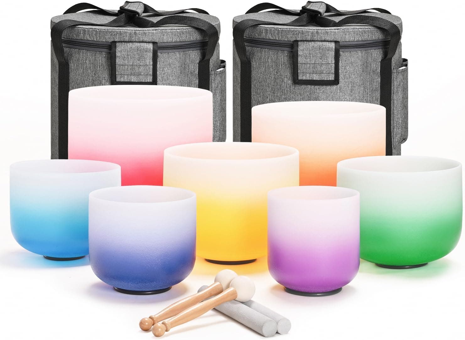 Frosted Quartz Crystal Singing Bowls